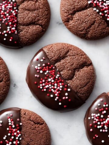Chocolate Sugar Cookies with Melted Chocolate Coating Recipe