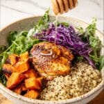 Sheet Pan Hot Honey Chicken and Veggie Glow Bowls Recipe