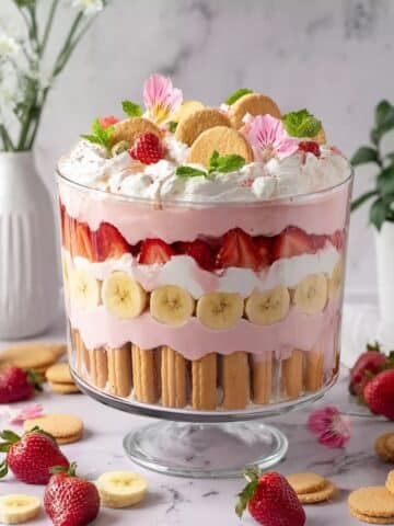 Strawberry Banana Pudding with Whipped Cream and Nilla Wafers Recipe