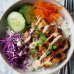 Bang Bang Chicken with Steamed Rice and Veggies Recipe