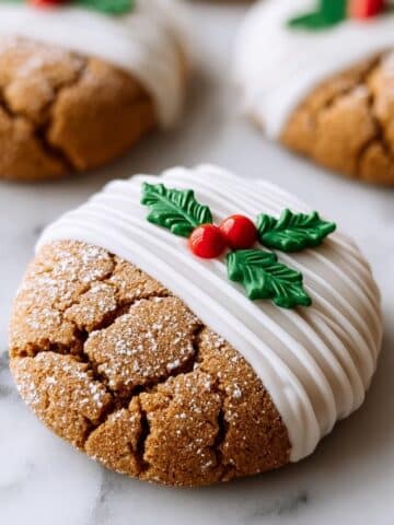 Chewy Maple Cinnamon Cookies with White Chocolate and Holly Berry Sprinkles Recipe