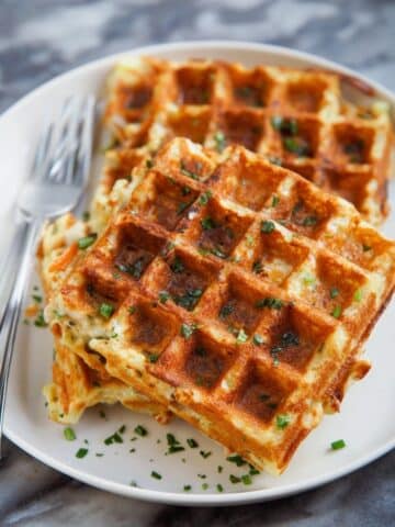 Hash Brown Waffles with Egg and Cheddar Recipe