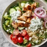 Greek Chicken Bowls with Tzatziki and Veggie Toppings Recipe