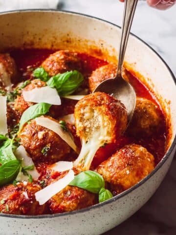 Chicken Parmesan Meatballs with Bocconcini and Marinara Recipe