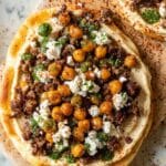 Mediterranean Flatbread Pizza with Spiced Lamb, Chickpeas, and Feta Recipe