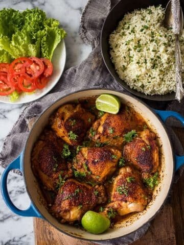 Peruvian Chicken with Garlic Butter Rice Recipe