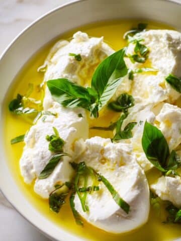 Lemon Basil Burrata with Garlic Toasts Recipe