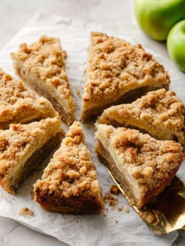 Irish Apple Cake with Streusel Topping and Custard Sauce Recipe