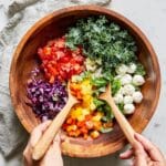 Colorful Carrot and Kale Salad with Mozzarella and Basil Recipe