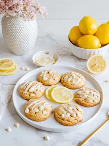 Soft Lemon White Chocolate Cookies – Simple One Bowl Recipe