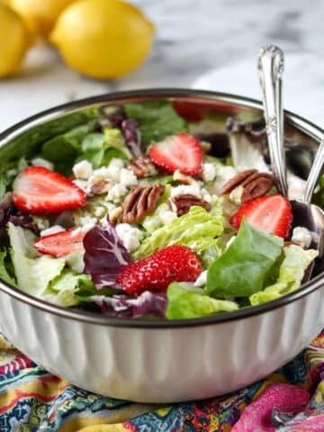 Spring Salad with Strawberries, Goat Cheese, and Lemon Honey Vinaigrette Recipe