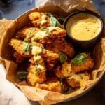 Pretzel Chicken Fingers with Honey Mustard Cheese Sauce Recipe
