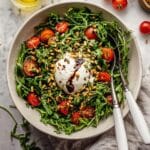 Arugula Burrata Salad with Cherry Tomatoes and Toasted Pine Nuts Recipe