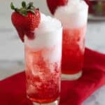 Creamy Italian Soda with Strawberry Garnish Recipe