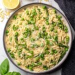 One Pot Orzo with Asparagus and Peas Recipe