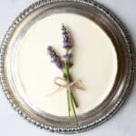 Honey Lavender Cheesecake with Violet Food Coloring and Honey Sour Cream Topping Recipe