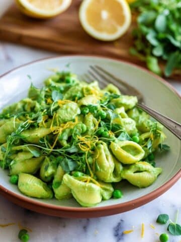 Creamy Vegan Pea Pasta with Mint and Lemon Recipe