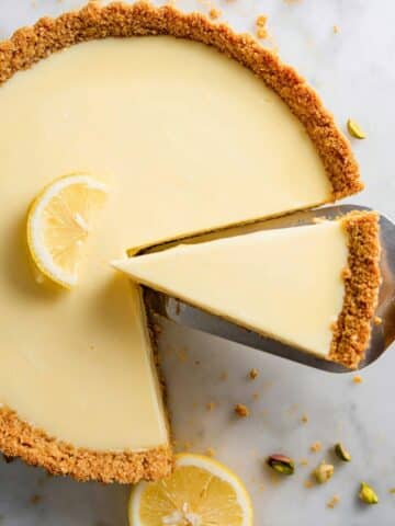 Lemony Cheesecake Tart with Pistachio Crust Recipe