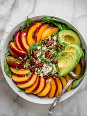 Sweet Peach and Avocado Spinach Salad Recipe