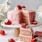 Vegan Strawberry Cake with Optional Frostings Recipe
