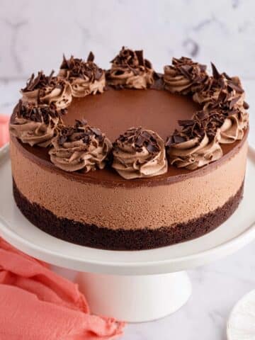 Chocolate Cheesecake with Oreo Crust and Chocolate Whipped Cream Recipe