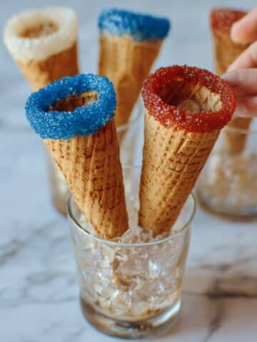 Red, White and Blue Ice Cream Cones Recipe