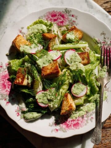 Butter Lettuce Salad with Roast Chicken and Herby Yogurt Dressing Recipe