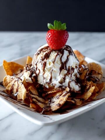 Vegan Dessert Nachos with Coffee Ice Cream Recipe