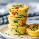 Cottage Cheese Egg Bites with Red Pepper, Spinach, and Feta Recipe