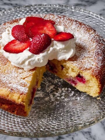 Strawberry Lemon Buttermilk Cake with Honey Whipped Cream Recipe