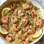 One Pot Garlic Butter Shrimp and Orzo Recipe