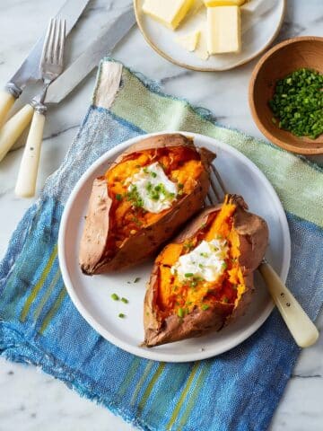 Baked Sweet Potato with Toppings Recipe