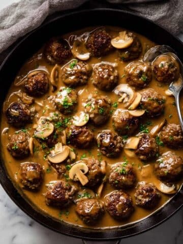 Salisbury Steak Meatballs with Mushroom Gravy Recipe