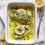 Baked Halibut with Lemon Garlic Butter Recipe