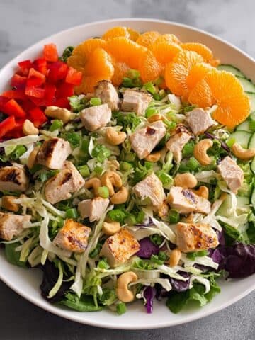 High Volume Low Calorie Mango Chicken Salad with Lemon-Ginger Dressing Recipe