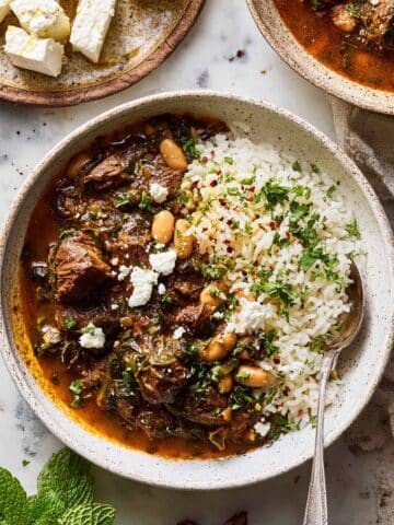 Persian Inspired Herb and Beef Stew with Rice Recipe