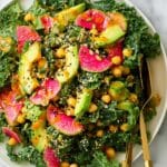 Kale Salad with Roasted Chickpeas and Carrot Ginger Dressing Recipe