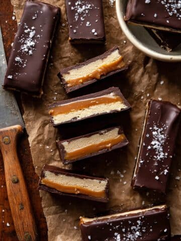 Homemade Vegan Peanut Butter Twix Bars Recipe