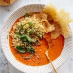 Creamy Tomato Soup with Toasted Quinoa and Crispy Asiago Recipe