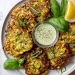 Zucchini Corn Fritters with Lemon Basil Aioli Recipe