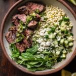 Grilled Skirt Steak with Lemon Herb Couscous Salad Recipe