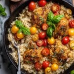 Burst Cherry Tomato Chicken and Rice Skillet Recipe
