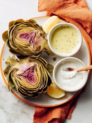 How to Cook and Eat an Artichoke with Two Sauces Recipe