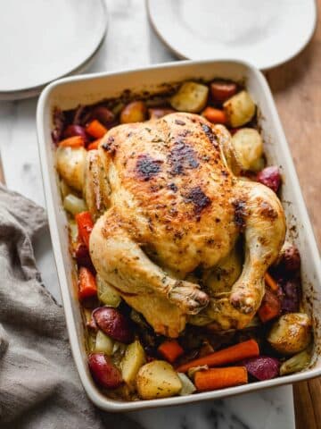 Herb Butter Roasted Chicken with Vegetables Recipe