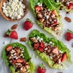 Balsamic Chicken Lettuce Wraps with Strawberries, Pecans, and Feta Recipe