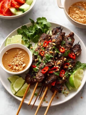Beef Satay with Thai Peanut Sauce Recipe