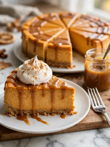 Creamy Pumpkin Cheesecake with a Graham Cracker Crust Recipe