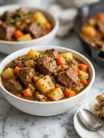 Hearty Beef Stew with Potatoes, Carrots, and Herbs Recipe