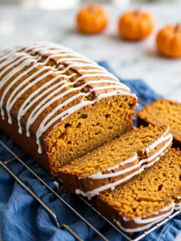 Pumpkin Bread with Creamy Vanilla Glaze Recipe